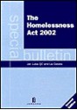 The Homelessness ACT 2002 REV. 2nd Ed: A Special Bulletin - Liz Davies, Jan Luba