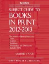 Subject Guide to Books in Print, 2012/13 - R.R. Bowker