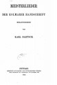 Meisterlieder der Kolmarer Hanschrift (German Edition) - Karl Bartsch