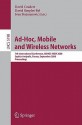 Ad-Hoc, Mobile and Wireless Networks: 7th International Conference, Adhoc-Now 2008, Sophia Antipolis, France, September 10-12, 2008, Proceedings - David Coudert, Ivan Stojmenovic, David Simplot-Ryl