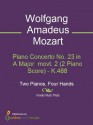 Piano Concerto No. 23 in A Major movt. 2 (2 Piano Score) - K.488 - Wolfgang Amadeus Mozart