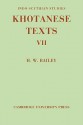 Indo-Scythian Studies: Being Khotanese Texts Volume VII - H.W. Bailey