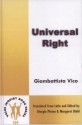 Universal Right (Value Inquiry Book Series #104) - Giambattista Vico, Giorgio Pinton, Margaret Diehl