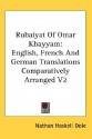 Rubaiyat of Omar Khayyam: English, French and German Translations Comparatively Arranged V2 - Omar Khayyám, Nathan Haskell Dole