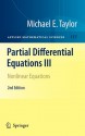 Partial Differential Equations Iii: Nonlinear Equations (Applied Mathematical Sciences) - Michael E. Taylor