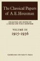 The Classical Papers of A. E. Housman: Volume 1, 1882 1897 - F.R.D. Goodyear, James Diggle