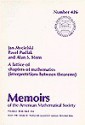 A Lattice Of Chapters Of Mathematics: Interpretations Between Theorems (Memoirs Of The American Mathematical Society) - Jan Mycielski, Pavel Pudlák