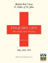 British Red Cross and Order of St John Enquiry List for Wounded and Missing: May 18th 1915 - Anonymous