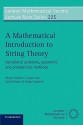 A Mathematical Introduction to String Theory: Variational Problems, Geometric and Probabilistic Methods - Sergio A. Albeverio, Sylvie Paycha, Sergio Scarlatti