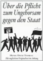 Über die Pflicht zum Ungehorsam gegen den Staat [Civil Disobedience] - Henry David Thoreau, A. Fischer