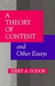 A Theory of Content and Other Essays - Jerry A. Fodor