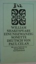 Einundzwanzig Sonette - Paul Celan, William Shakespeare