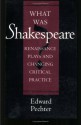 What Was Shakespeare? - Edward Pechter