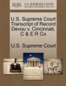 U.S. Supreme Court Transcript of Record Devou v. Cincinnati, C & E R Co - U.S. Supreme Court