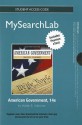 Mysearchlab with Pearson Etext Standalone Access Card -- American Government - Walter E. Volkomer