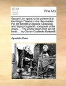 Sesostri, an opera; to be perform'd at the King's-Theatre in the Hay-market. For the benefit of Signora Campolini, and Signor Guglielmi, composer to the opera. ... The poetry taken from an old book, ... by Giovan Gualberto Bottarelli. - Apostolo Zeno