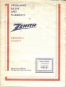 Zenith System 3 TV Operating Guide / Owners Manual - Zenith