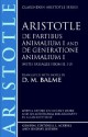 De Partibus Animalium 1/De Generatione Animalium 1 w/Passages from 2.1-3 - Aristotle, Allan Gotthelf, D.M. Balme