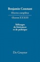 Melanges de Litterature Et de Politique - François Rosset