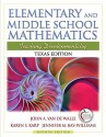 Elementary and Middle School Mathematics: Texas Edition: Teaching Developmentally [With 2 and Access Code] - John A. Van de Walle, Jennifer M. Bay-Williams, Karen S. Karp