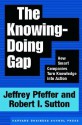 The Knowing Doing Gap: How Smart Companies Turn Knowledge Into Action - Jeffrey Pfeffer, Robert I. Sutton