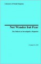 Not Wonder But Fear: The Patient as Investigative Reporter - Jimmie R. Rankin