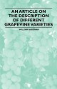 An Article on the Description of Different Grapevine Varieties - William Hardman