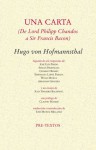 UNA CARTA (De Lord Philipp Chandos a Sir Francis Bacon) - Hugo von Hofmannsthal