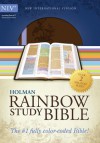 NIV Rainbow Study Bible, Brown/Lavender LeatherTouch - Holman Bible Publisher