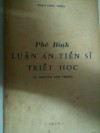 Phê bình luận án tiến sĩ triết học của Nguyễn Văn Trung - Phạm Công Thiện