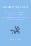 La Méthode des études de notre temps - Giambattista Vico, Alain Pons