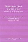 Malebranche's First and Last Critics: Simon Foucher and Dortius de Mairan - Richard A. Watson