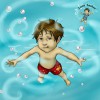 Luca Lashes has his First Swimming Lesson - Luca Lashes, Nicole Fonovich, Damir Fonovich