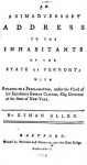 An Animadversory Address to the Inhabitants of the State of Vermont - Ethan Allen