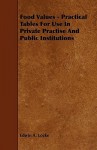 Food Values - Practical Tables for Use in Private Practise and Public Institutions - Edwin A. Locke