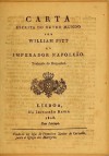 Carta escrita do Outro Mundo por William Pitt ao Imperador Napoleão - Anonymous Anonymous