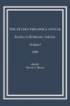 The Studia Philonica Annual: Studies in Hellenistic Judaism, Volume I, 1989 - David T. Runia