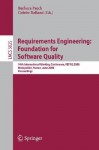 Requirements Engineering: Foundation For Software Quality: 14th International Working Conference, Refsq 2008 Montpellier, France, June 16 17, 2008, ... / Programming And Software Engineering) - Barbara Paech