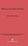 Biblical and Other Studies - Alexander Altmann