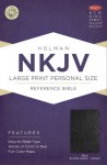 NKJV Large Print Personal Size Reference Bible, Black Bonded Leather Indexed - Holman Bible Publisher