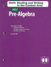 Holt Pre-Algebra Math: Reading and Writing in the Content Area - Holt Rinehart