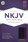 NKJV Super Giant Print Reference Bible, Black/Burgundy LeatherTouch Indexed - Holman Bible Publisher