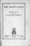 The Wolf's Claw - Henry Holt