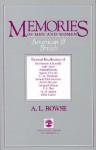 Memories of Men and Women American & British - A.L. Rowse