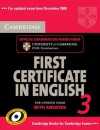 Cambridge First Certificate In English 3 For Updated Exam Self Study Pack (Student's Book With Answers And Audio C Ds): Examination Papers From University Of Cambridge Esol Examinations - Cambridge University Press