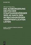 Die Ausbürgerung deutscher Staatsangehöriger 1933 - 45 nach den im Reichsanzeiger veröffentlichten Listen Teil 1 - Michael Hepp