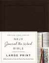 NKJV, Journal the Word Bible, Large Print, Bonded Leather, Brown, Red Letter Edition: Reflect, Journal, or Create Art Next to Your Favorite Verses - Thomas Nelson