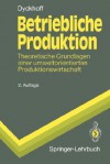 Betriebliche Produktion: Theoretische Grundlagen Einer Umweltorientierten Produktionswirtschaft - Harald Dyckhoff