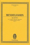 String Quartet No. 2, Op. 13 in a Minor: Study Score - Felix Mendelssohn