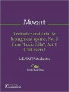 Recitative and Aria: Se lusinghiera speme, No. 3 from "Lucio Silla", Act 1 (Full Score) - Wolfgang Amadeus Mozart